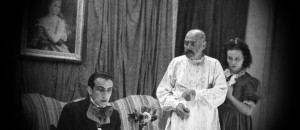 Premiere June 25, 1944 / A joke in one act / Original title: Предложение / First cast in Semič, second in Loka at Črnomlje August 15, 1944
Director Lojze Potokar
Director (second cast) Jože Tiran
Translator Mile Klopčič
Scenographers Filip Kalan Kumbatovič and Branko Simčič
Stepan Stepanovič Tschubukov, landowner Lojze Potokar
Natalija Stepanova, his 25-year-old daughter, Draga Ahačič/Vida Levstik
Ivan Vassiliyitsch Lomov, Tschubukov's neighbour Jože Gale
Stage manager Nace Simončič