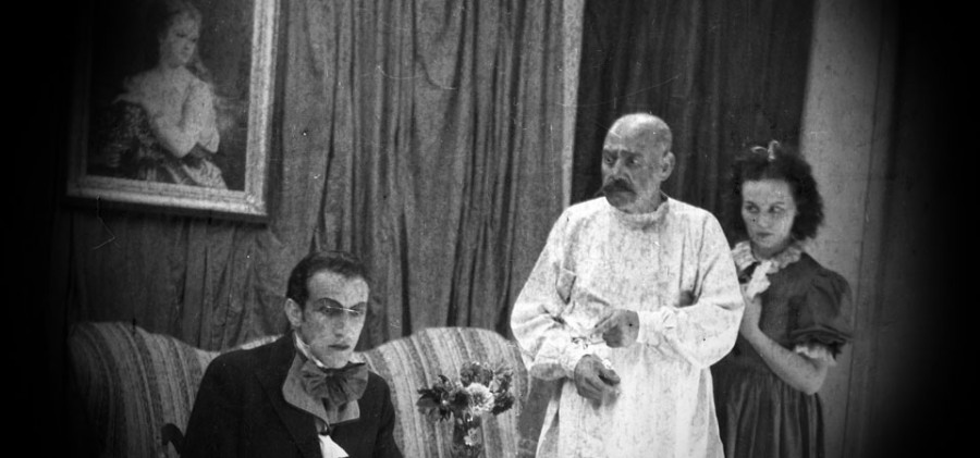 Premiere June 25, 1944 / A joke in one act / Original title: Предложение / First cast in Semič, second in Loka at Črnomlje August 15, 1944
Director Lojze Potokar
Director (second cast) Jože Tiran
Translator Mile Klopčič
Scenographers Filip Kalan Kumbatovič and Branko Simčič
Stepan Stepanovič Tschubukov, landowner Lojze Potokar
Natalija Stepanova, his 25-year-old daughter, Draga Ahačič/Vida Levstik
Ivan Vassiliyitsch Lomov, Tschubukov's neighbour Jože Gale
Stage manager Nace Simončič