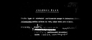 Premiere March 26, 1944 / The first ever performance to mark the anniversary of Partisans' victory in the woods of Jelenov žleb.

Director Lojze Potokar
Scenographer Drago Vidmar

Anica, mountain girl Ema Starc
Ščepec, her grandfather Milan Košak
Martin, Partisan commanding officer France Presetnik
Mario, telegraphist Marjan Marinc
Francesco Zvone Sintič
Member of the White Guard Maks Nosan
Partisan Stane Česnik
First Italian officer Ivo Tavčar
Second Italian officer Nace Simončič

Prompter Majda Dobovišek